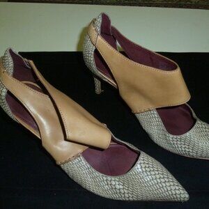 Coach Snakeskin and Leather Vanda Pumps High Heels Size 10